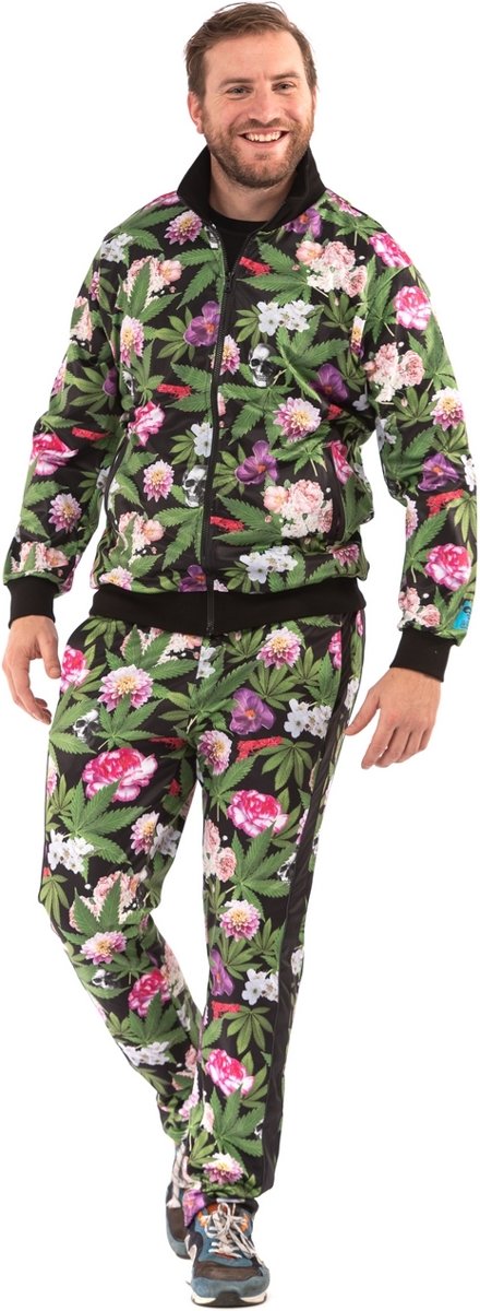 Grappig & Fout Kostuum | Pablo Discobar Festival Suit Marihuana Hawaii Kostuum | Large | Carnaval kostuum | Verkleedkleding